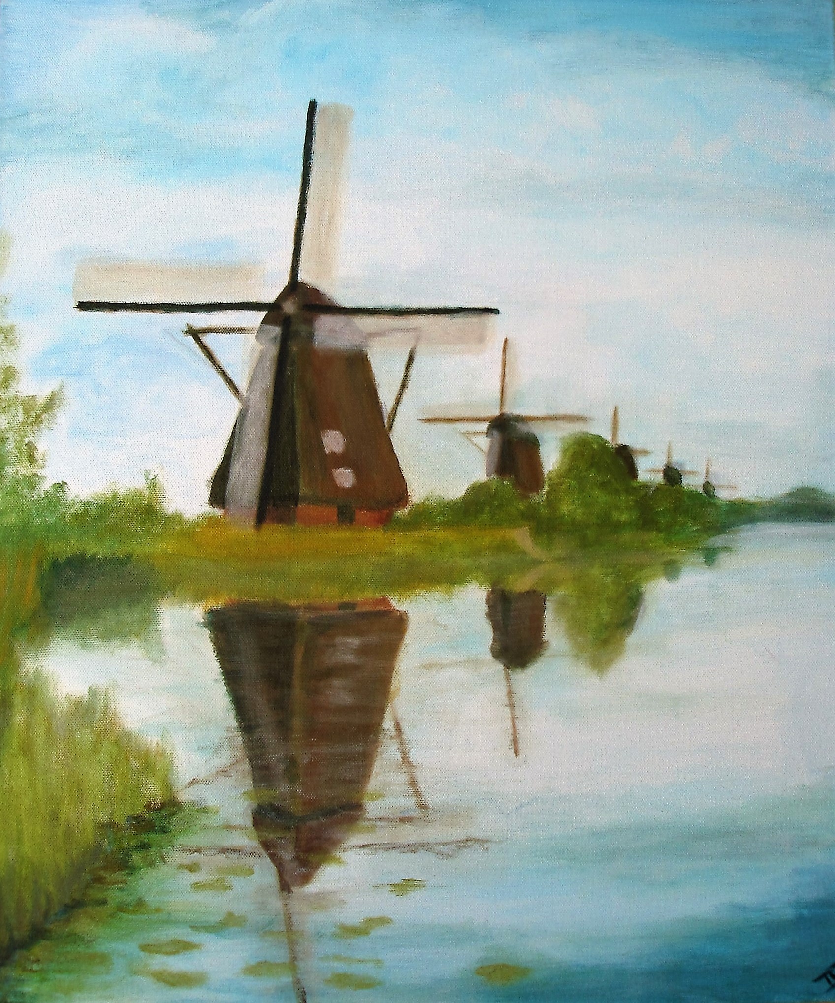 Schilderij Kinderdijk